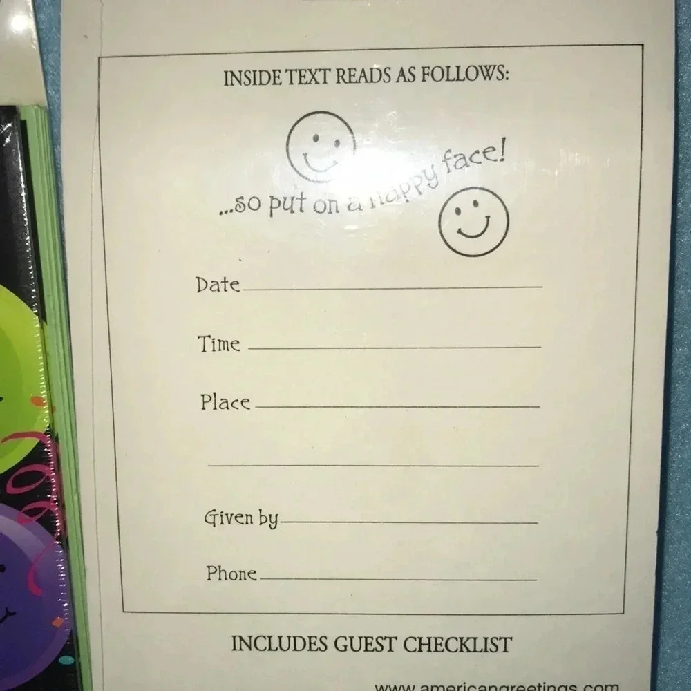PARTY invitations Smiley face